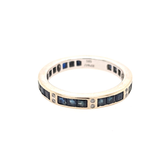 Pre Owned 18ct White Gold Sapphire and Diamond Eternity Ring ZV893 Pre Owned 18ct White Gold Sapphire and Diamond Eternity Ring ZV893
